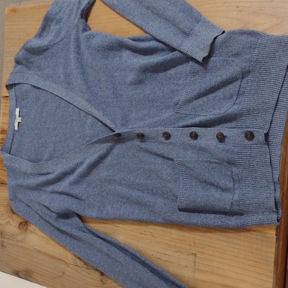 Madewell Light Blue V-neck Button Front Boyfriend Cardigan Sweater Size S - Picture 5 of 12